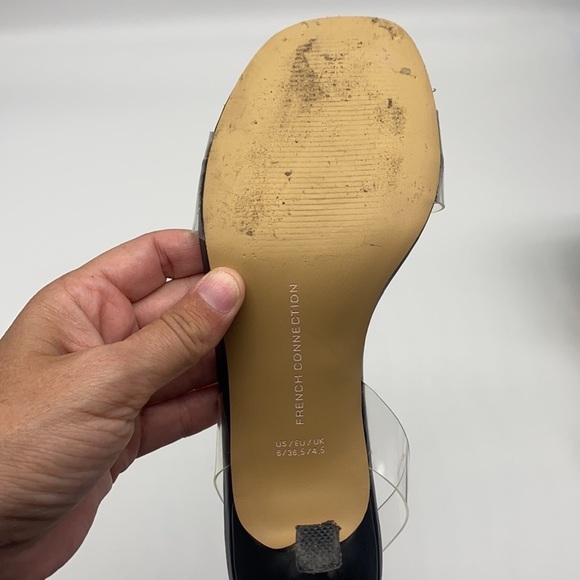 French Connection - Clear Straps Black Heels Size 6 - Picture 7 of 14